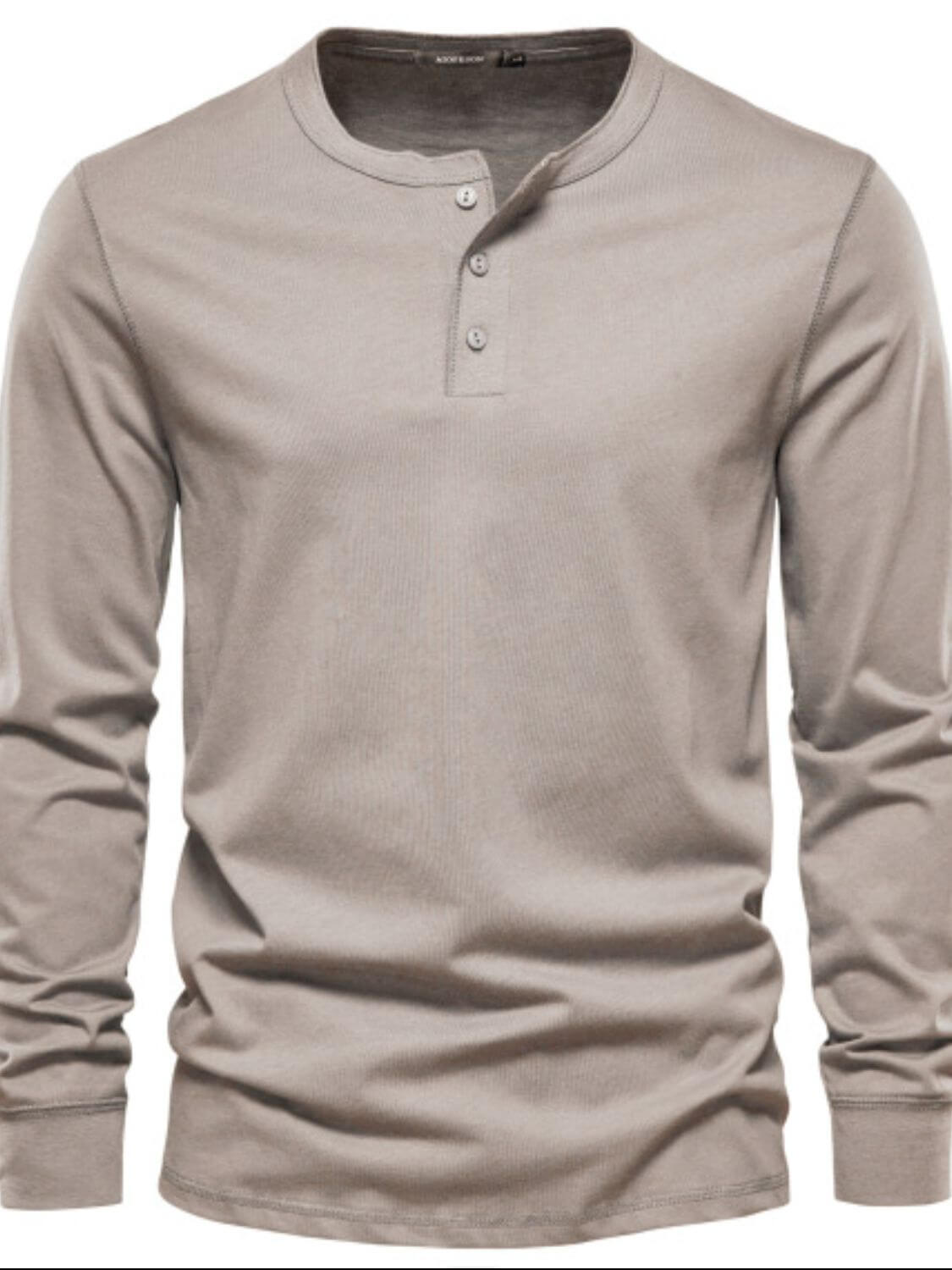 Men's Full Size Quarter Button Round Neck Long Sleeve T-Shirt Plus Size Men’s shirts Luxurious Weddings