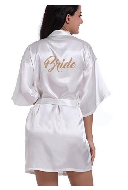 New Bride Bridesmaid Robe With White Black Letters Mother Bridal Robes Luxurious Weddings