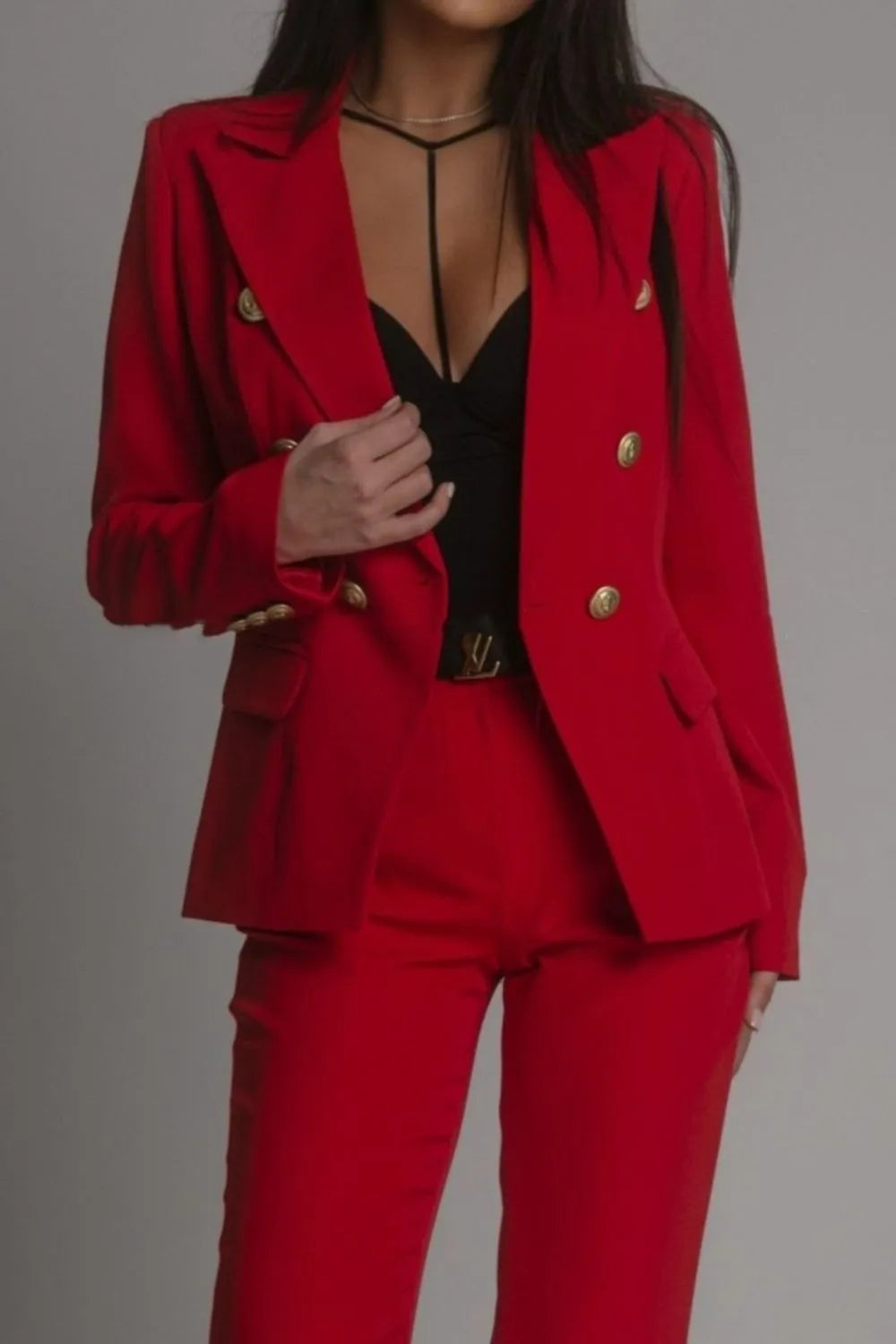 Full Size Lapel Collar Long Sleeve Blazer and Pants Set Plus Size suit sets women Luxurious Weddings
