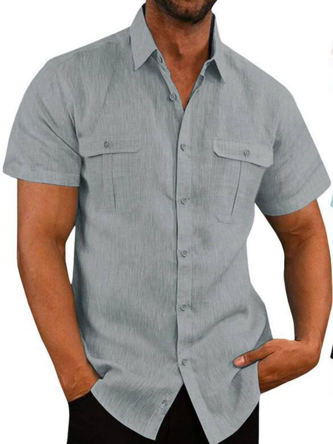 Men's Plus Size Collared Neck Short Sleeve Shirt Men’s shirts Luxurious Weddings