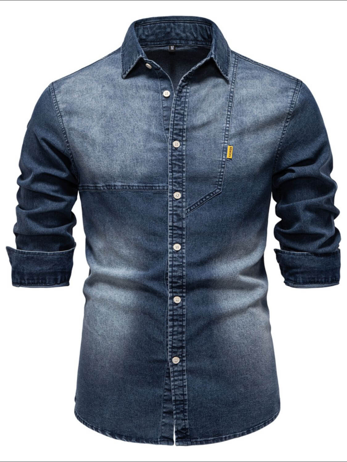 Men's Button Down Collared Neck Denim Shirt Men's Shirts Luxurious Weddings
