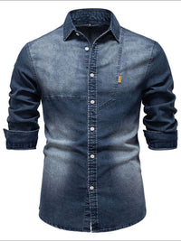 Men's Button Down Collared Neck Denim Shirt Men's Shirts Luxurious Weddings