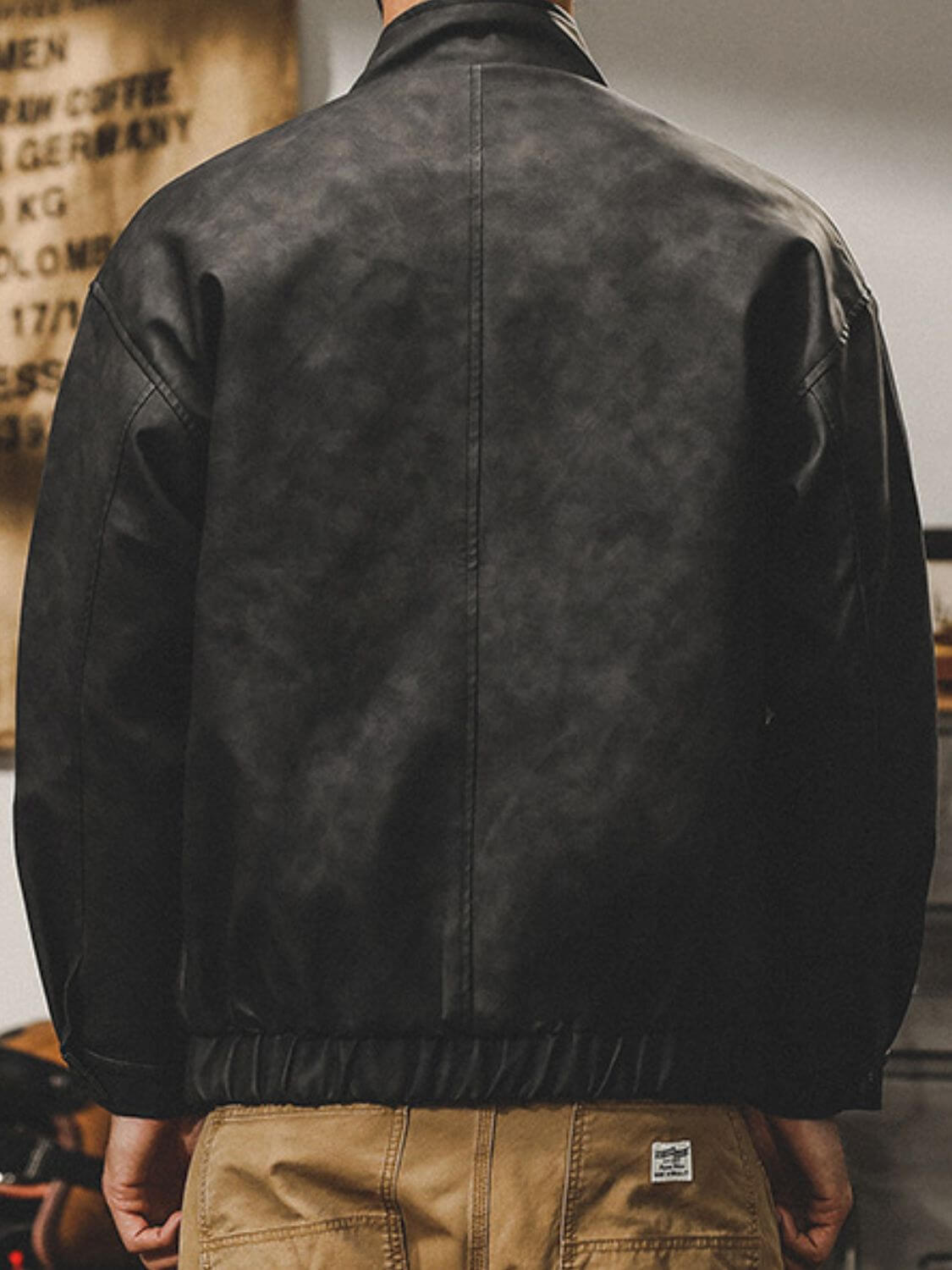 Men's Plus Size Zip Up Stand Collar Biker Jacket Jacket Luxurious Weddings