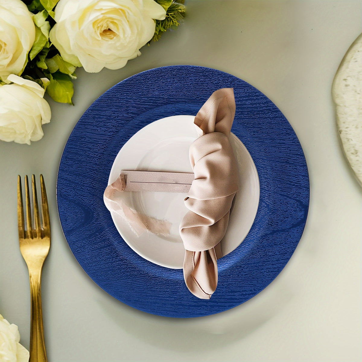 40pcs Elegant Round Plastic Charger Plates Tableware Luxurious Weddings