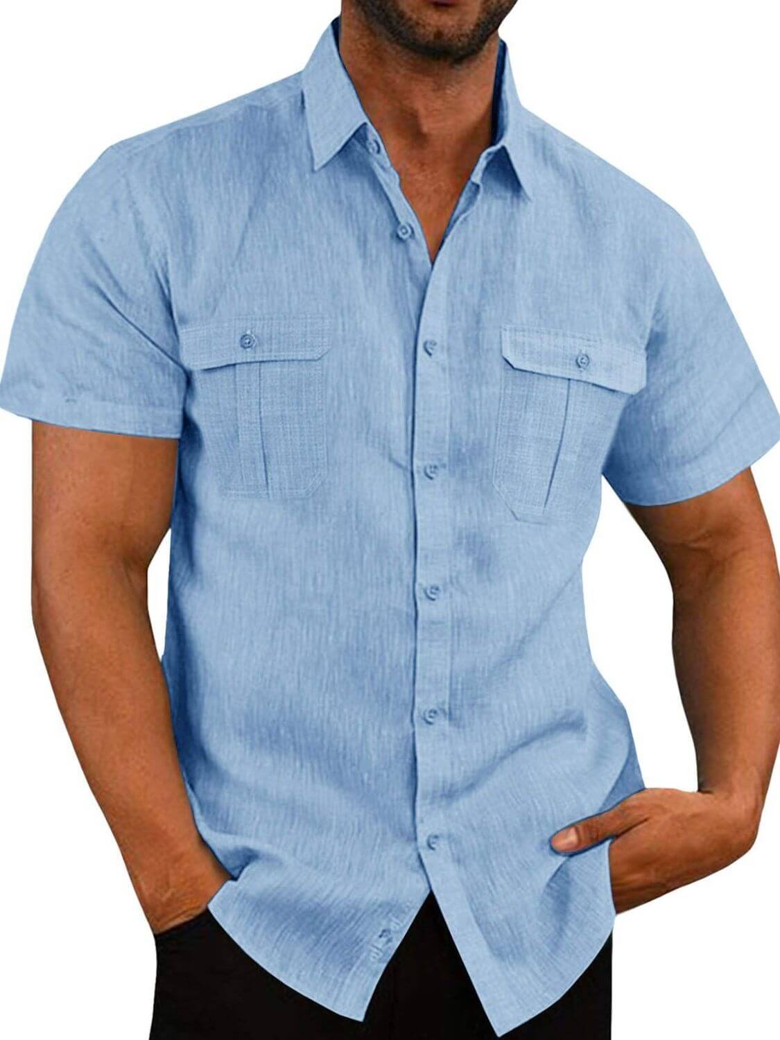 Men's Plus Size Collared Neck Short Sleeve Shirt Men’s shirts Luxurious Weddings