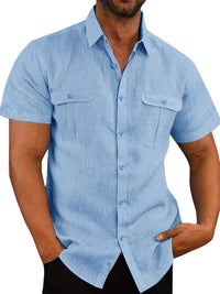 Men's Plus Size Collared Neck Short Sleeve Shirt Men’s shirts Luxurious Weddings