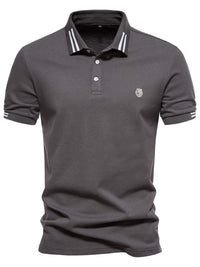 Men's Embroidered Striped Short Sleeve Polo Men's Polos Luxurious Weddings