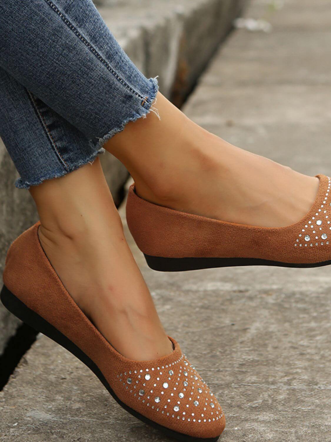 Rhinestone Flat Slip-Ons flats Luxurious Weddings