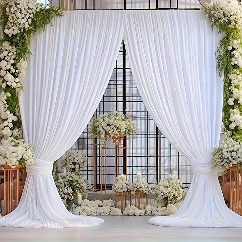 Silk Draping White Backdrop Curtain Silks Luxurious Weddings