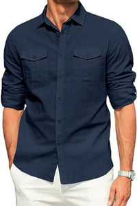 Men's Plus Size Button Down Collared Neck Long Sleeve Shirt shirts Luxurious Weddings