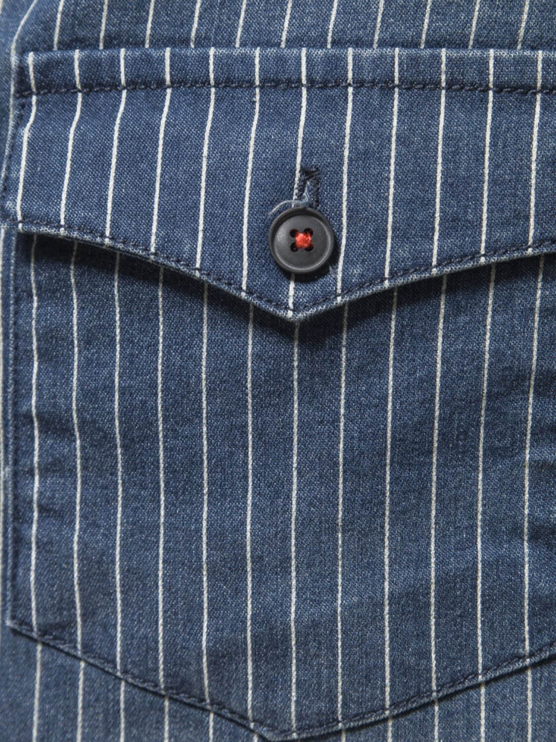 Men's Striped Collared Neck Button Down Denim Shirt Men's Shirts Luxurious Weddings