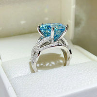 10 Carat Moissanite 925 Sterling Silver Ring Luxurious Weddings