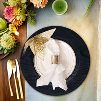 40pcs Elegant Black Round Charger Plates Set Tableware Luxurious Weddings