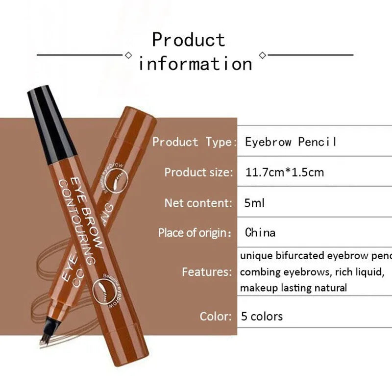 5 Colors Microblading Eyebrow Pen Waterproof Liquid Eyebrow Pencil Long Lasting