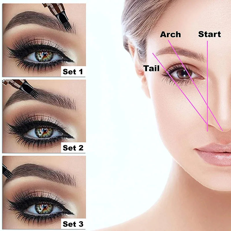 5 Colors Microblading Eyebrow Pen Waterproof Makeup Essentials Luxurious Weddings