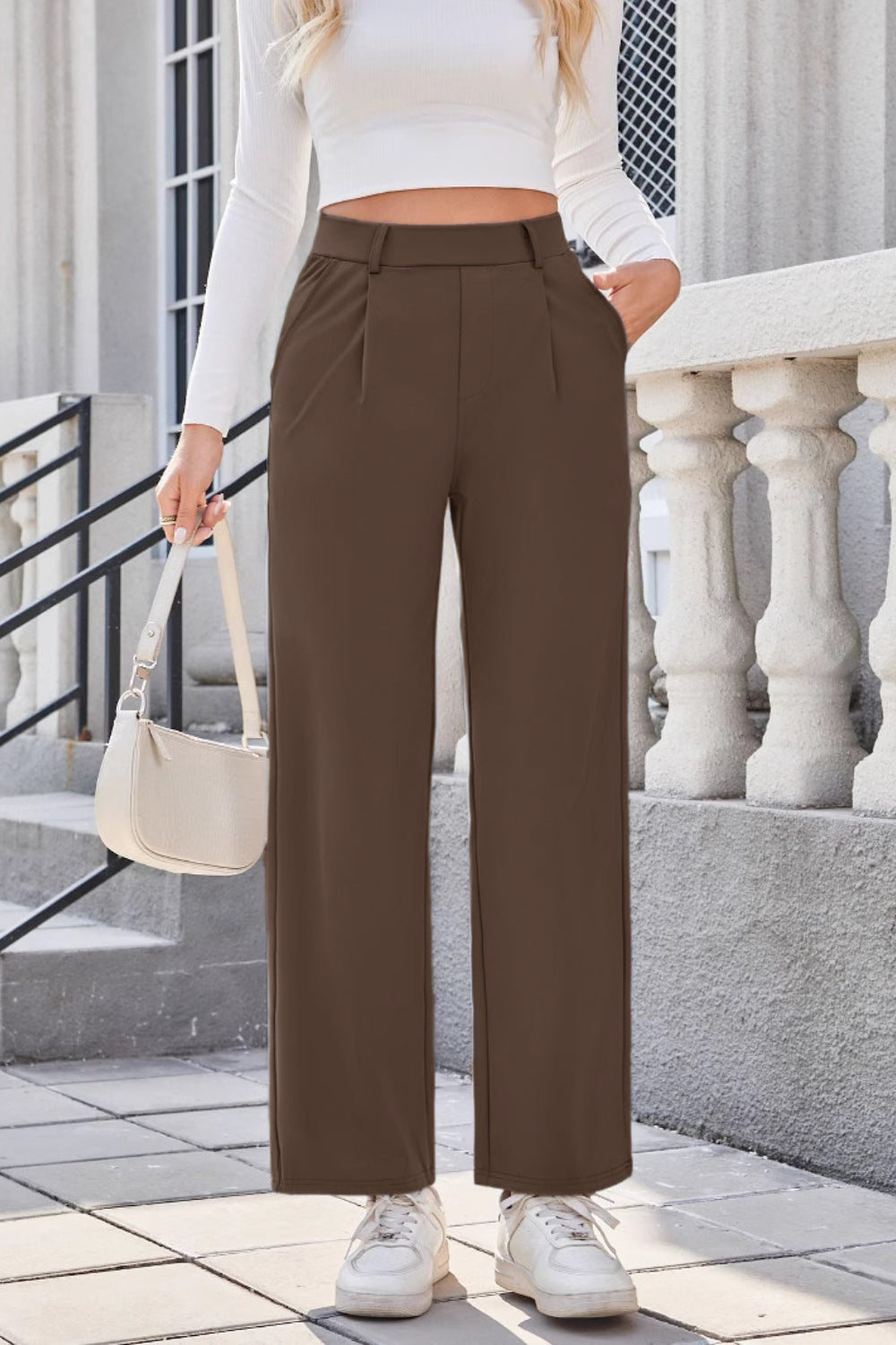 Lovelet High Waist Wide Straight Pants Pants Luxurious Weddings