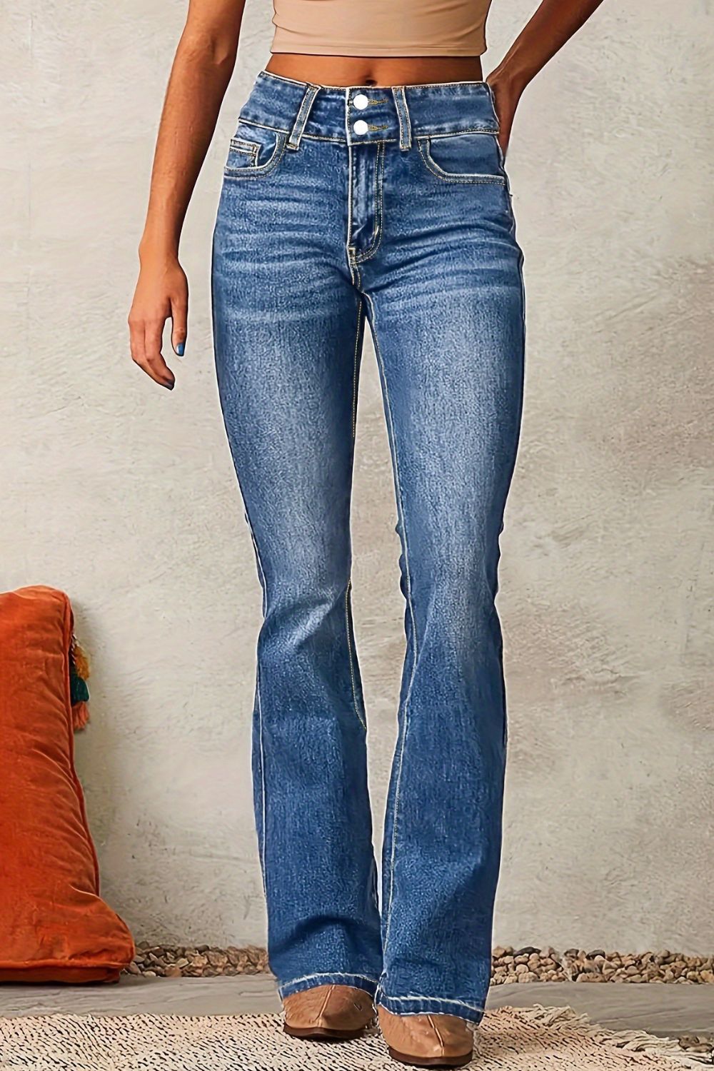 Cat Whisker Washed Bootcut Jeans Jeans Luxurious Weddings