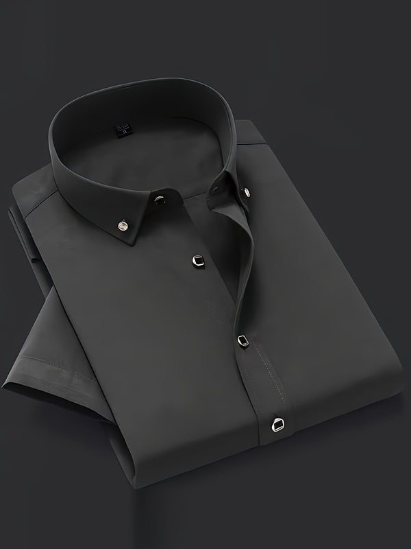 a black dress shirt on a black background