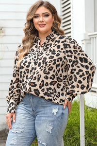 Plus Size Printed Long Sleeve Shirt Plus size blouse Luxurious Weddings