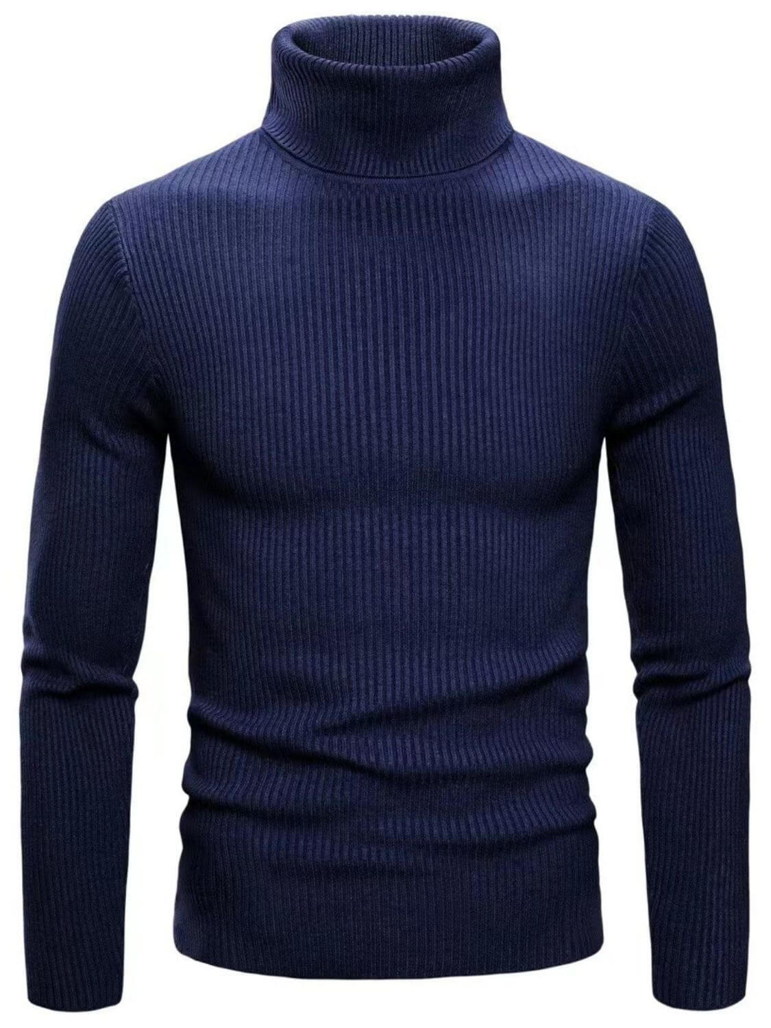 Men's Turtleneck Long Sleeve Ribbed Sweater turtle neck Luxurious Weddings