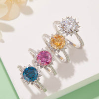 2 Carat Moissanite 925 Sterling Silver Ring Rings Luxurious Weddings