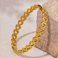 18K Gold-Plated Stainless Steel Heart Bracelet bracelet Luxurious Weddings