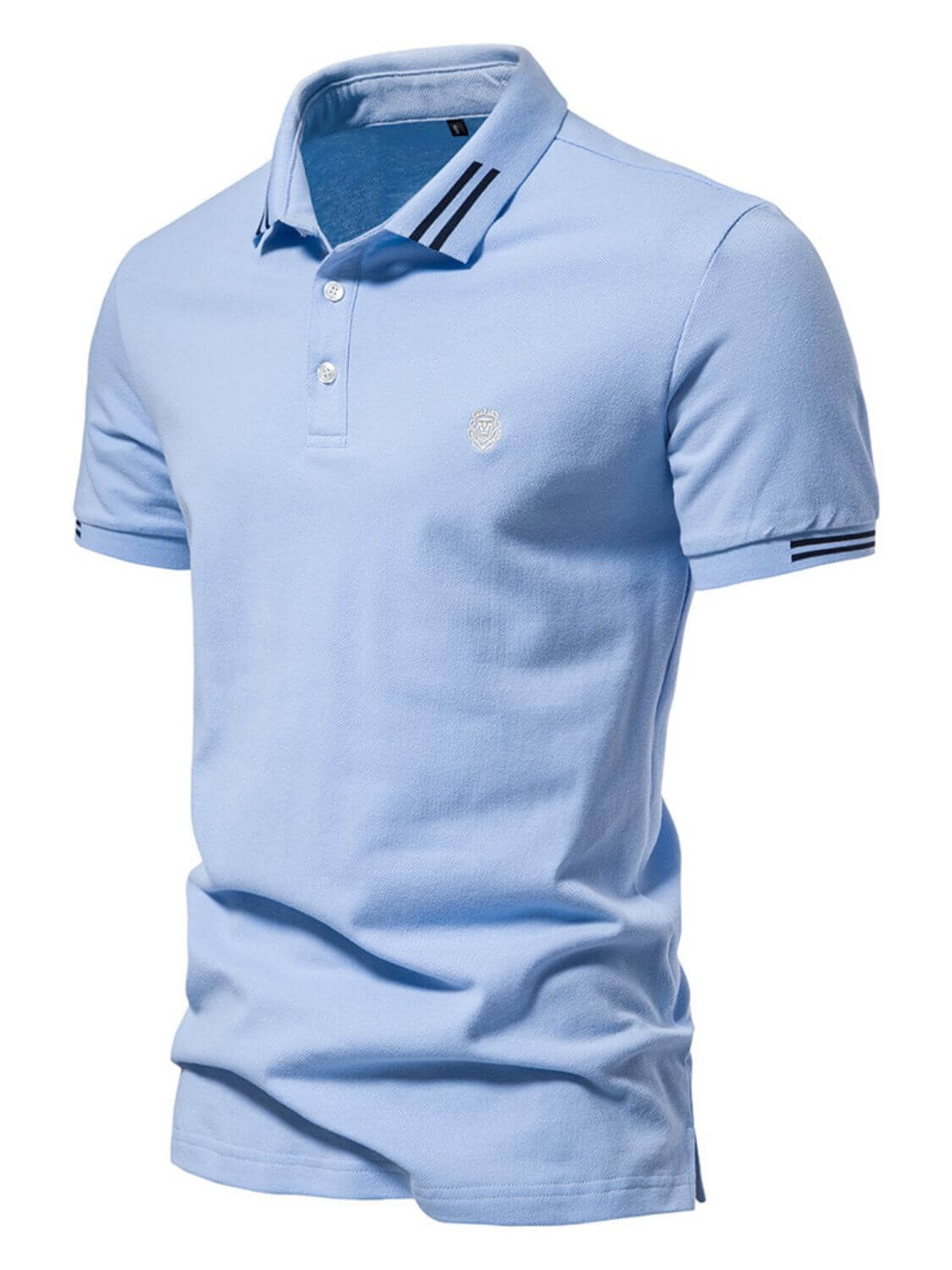 Men's Embroidered Striped Short Sleeve Polo Men's Polos Luxurious Weddings