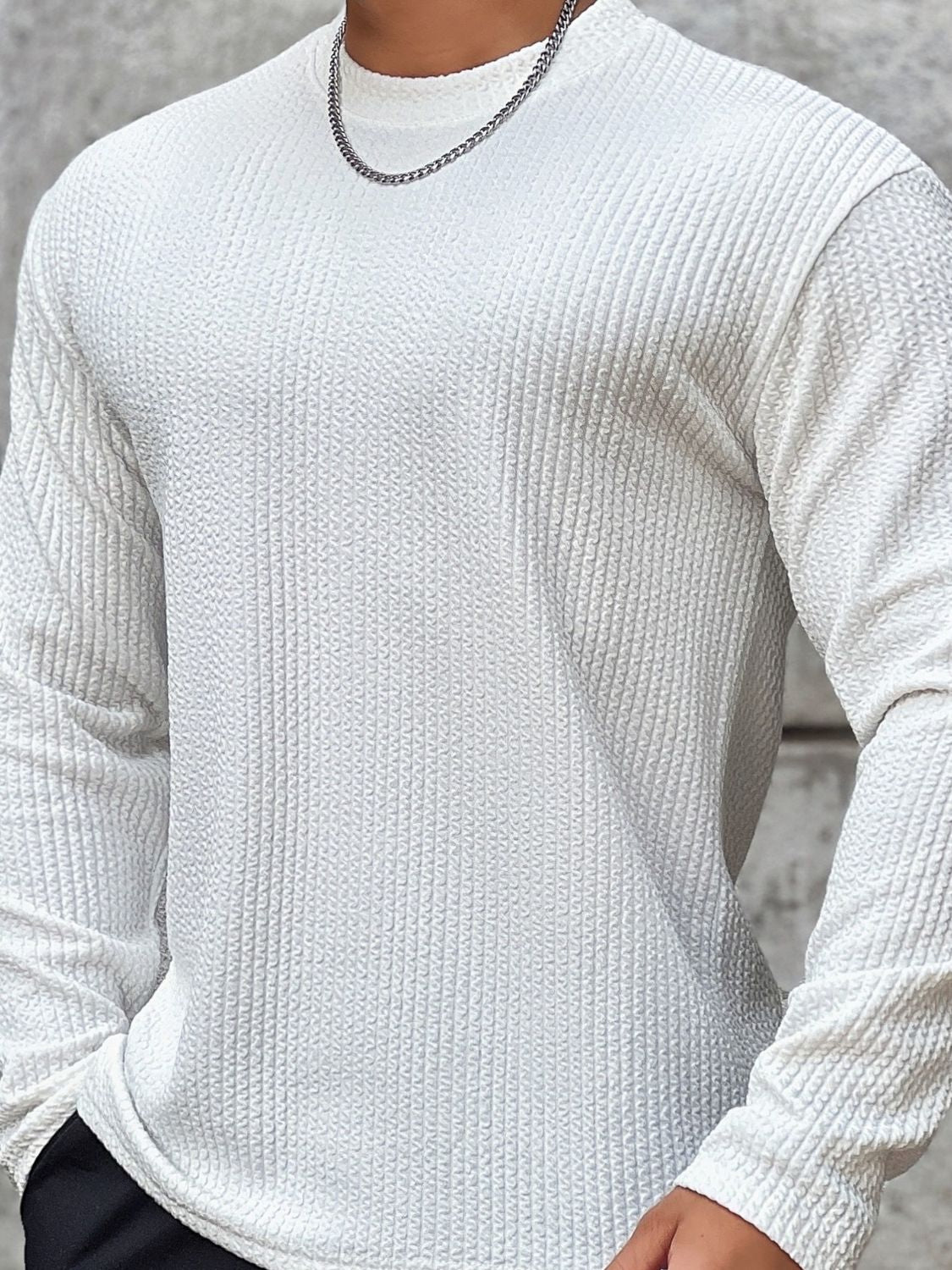 Men's Plus Size Round Neck Long Sleeve T-Shirt Tshirts Luxurious Weddings