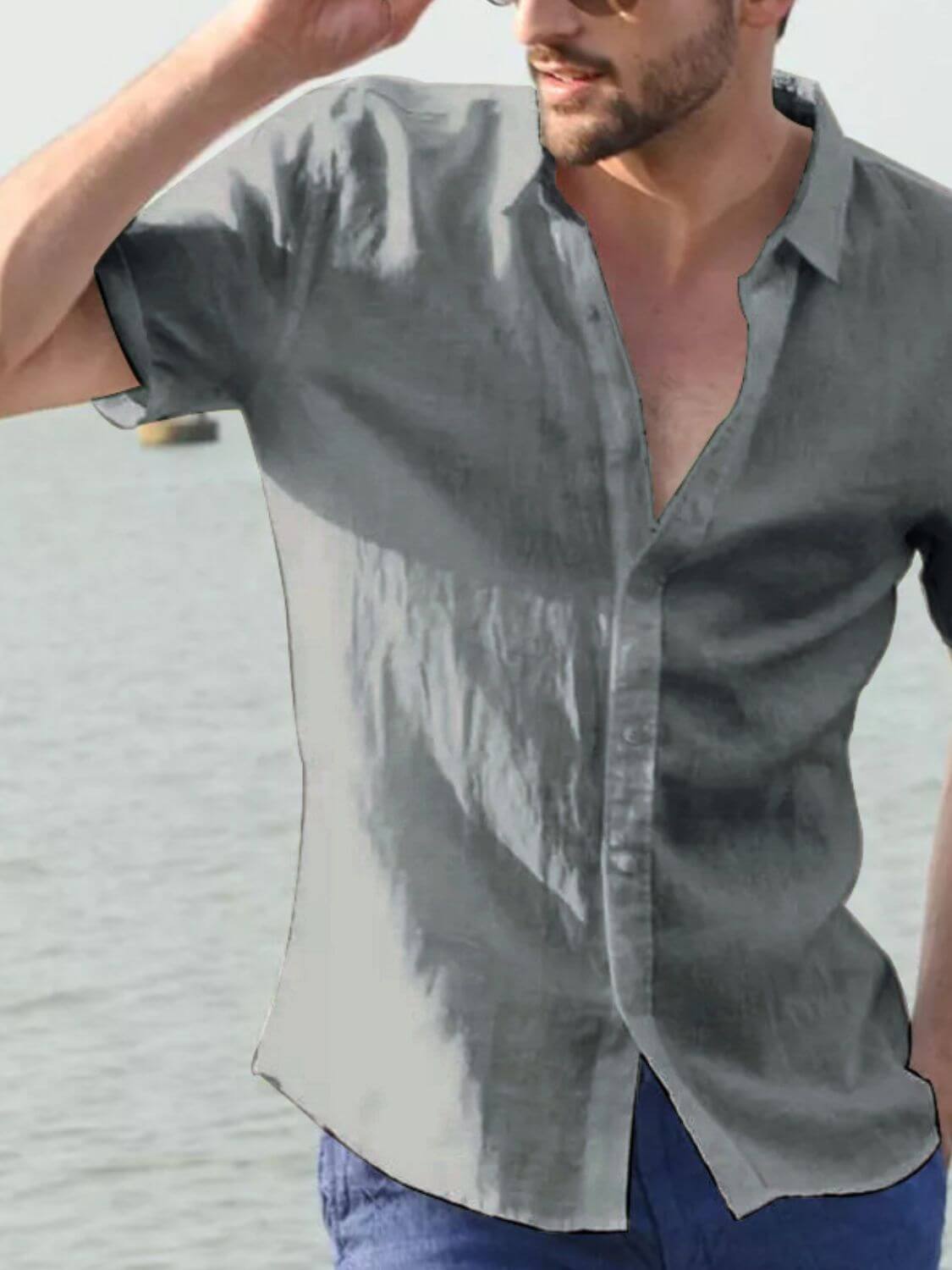 Men's Full Size Button Down Short Sleeve Shirt Plus Size Mens Shirts Luxurious Weddings