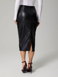 Slit Back Ruched Midi Skirt Skirt Luxurious Weddings