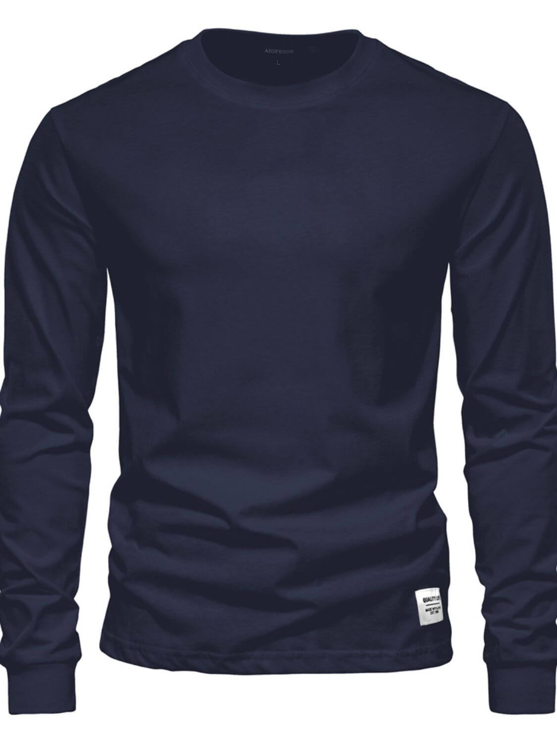 Men's Full Size Round Neck Long Sleeve T-Shirt Plus Size Men's Tshirts Luxurious Weddings