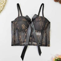 Crop Top Mesh Embroidery Corset Camisole top Luxurious Weddings