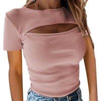 Short Sleeved ribbed top T-shirt Women's Tshirt Luxurious Weddings