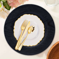 40pcs Elegant Black Round Charger Plates Set Tableware Luxurious Weddings