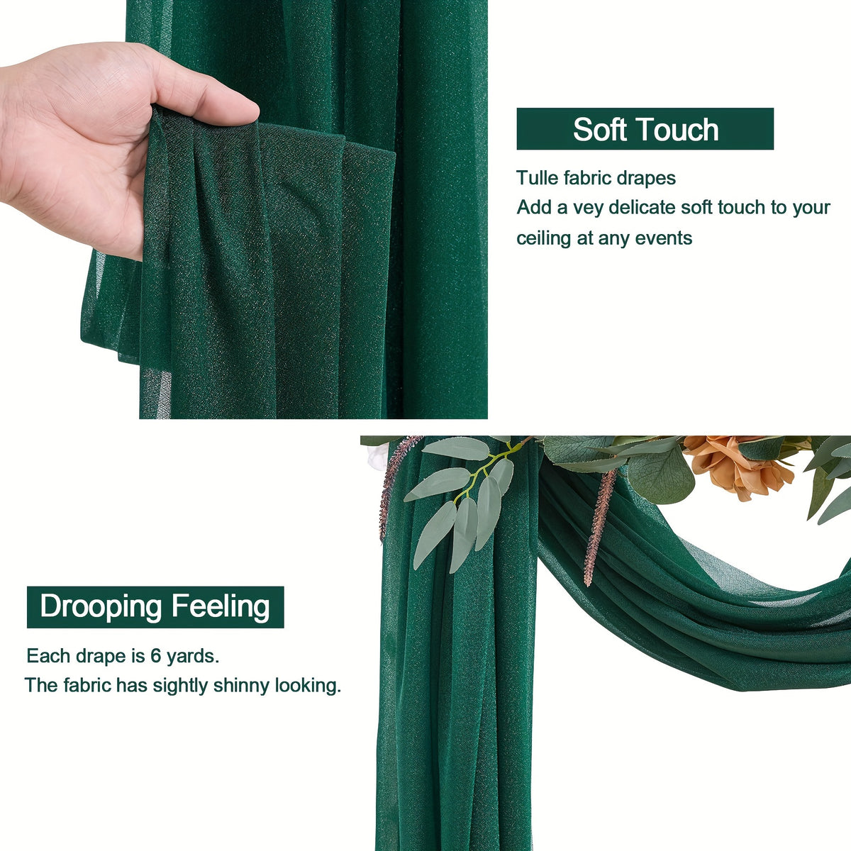 Green Silk Draping Silks Luxurious Weddings
