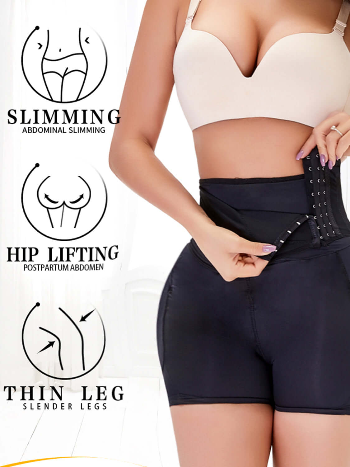 Full Size Hook and eye Shaping Shorts shapewear Luxurious Weddings