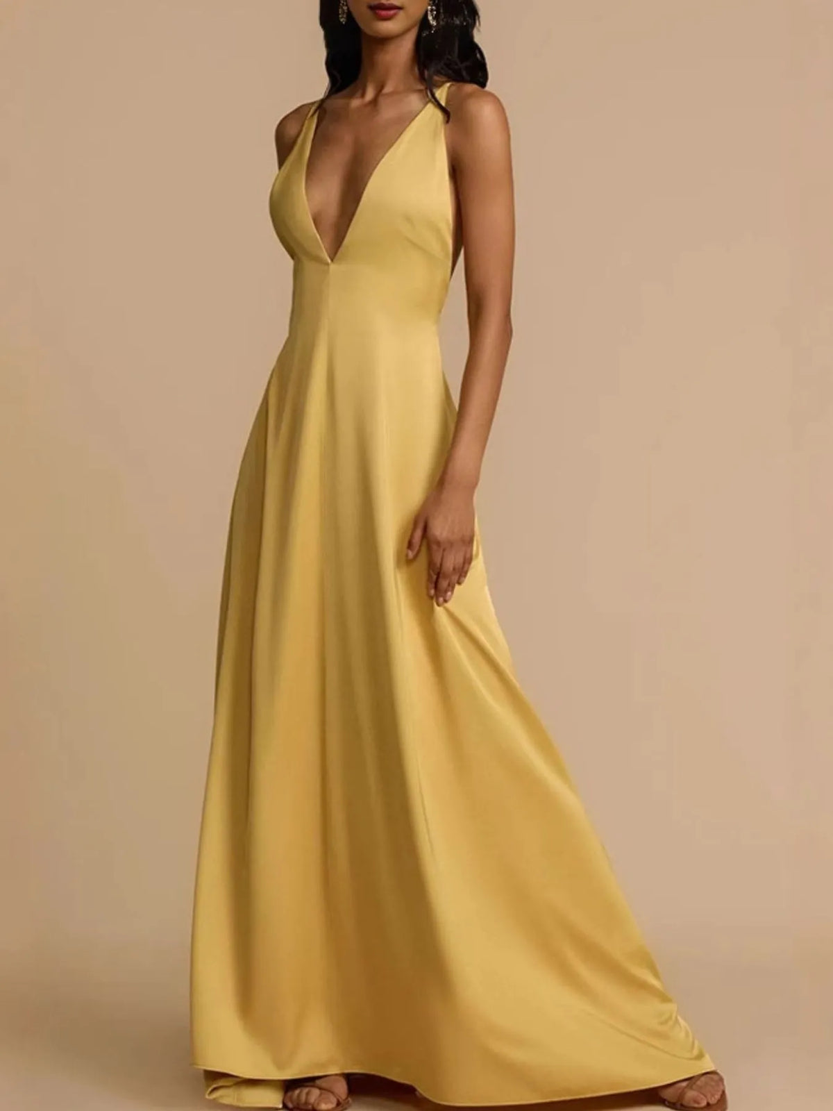 Deep V-Neck Maxi Dress Maxi Dress Luxurious Weddings