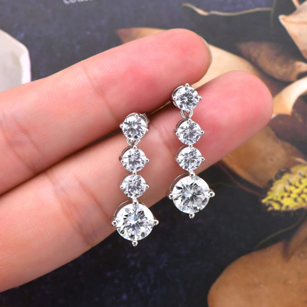 4 Carat Moissanite 925 Sterling Silver Earrings Earrings Luxurious Weddings