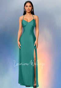 Backless Plunge Green Bridesmaid Dress Bridesmaid Dresses Luxurious Weddings