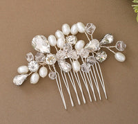 Simple wedding jewelry crystal pearl handmade crystal hair comb Hair Comb Luxurious Weddings