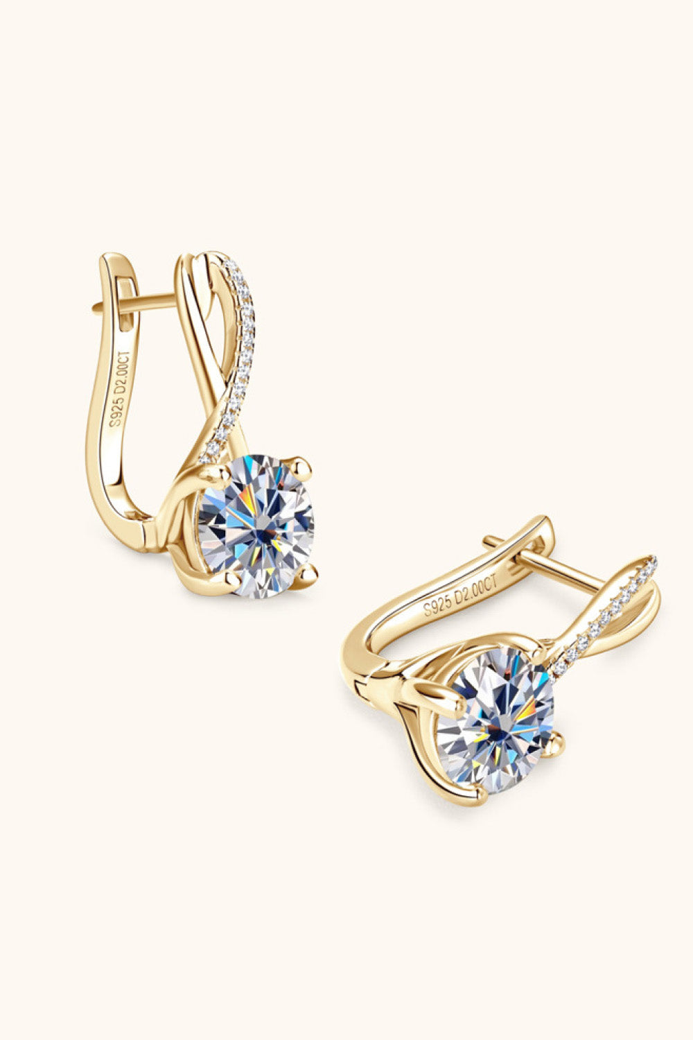 4 Carat Moissanite 925 Sterling Silver Earrings Luxurious Weddings