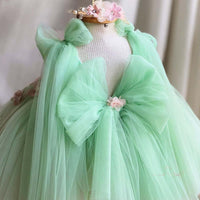 Children's Bow Mesh Bubble Skirt Dress girls dress Luxurious Weddings