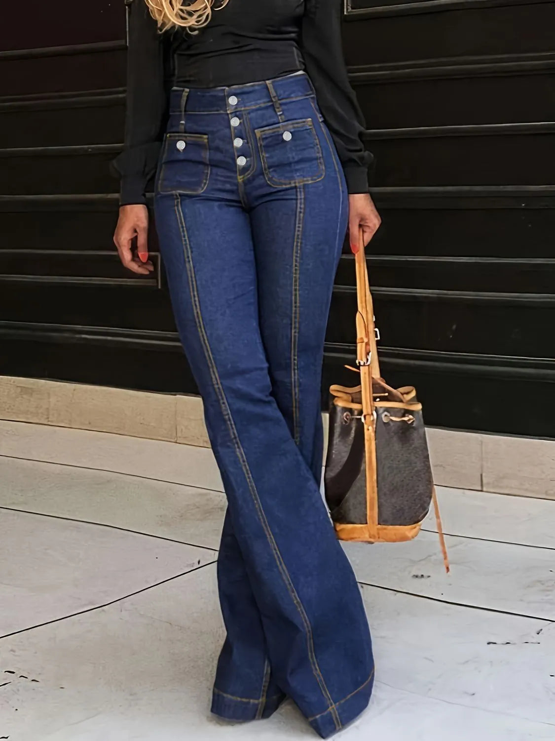 Flare Jeans with Pockets Denim Jeans Luxurious Weddings