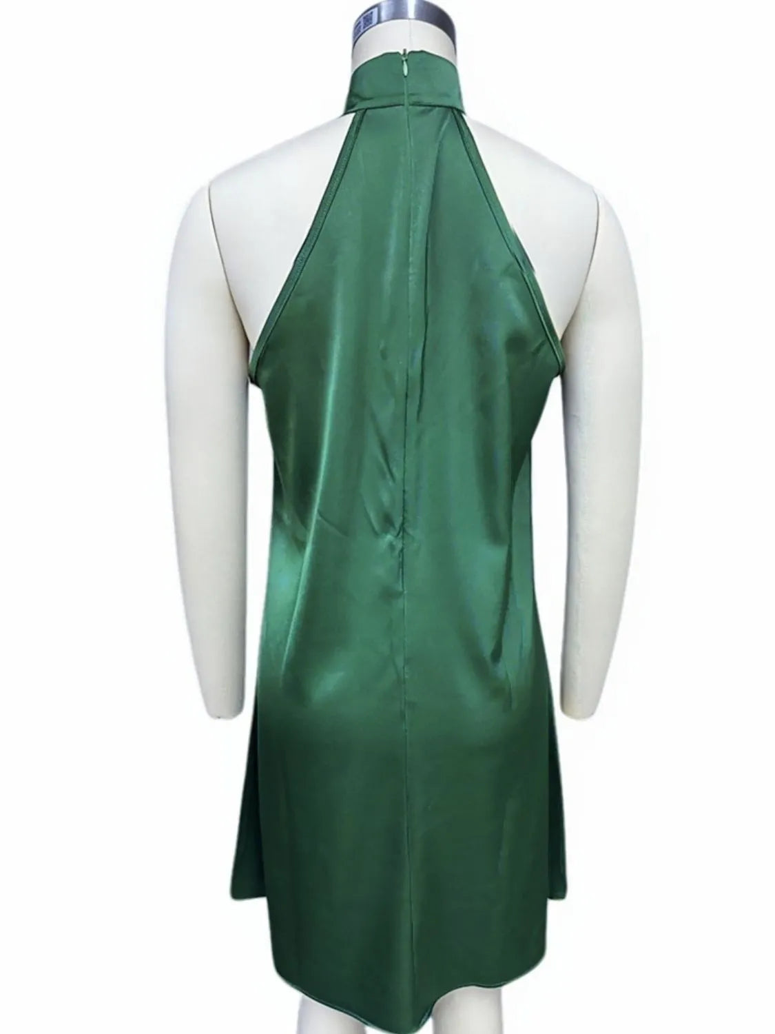 Grecian Neck Satin Mini Dress Mini Dress Luxurious Weddings