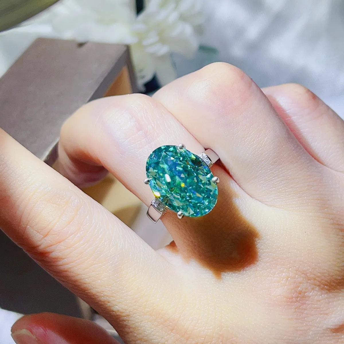 5 Carat Moissanite 925 Sterling Silver Ring Rings Luxurious Weddings