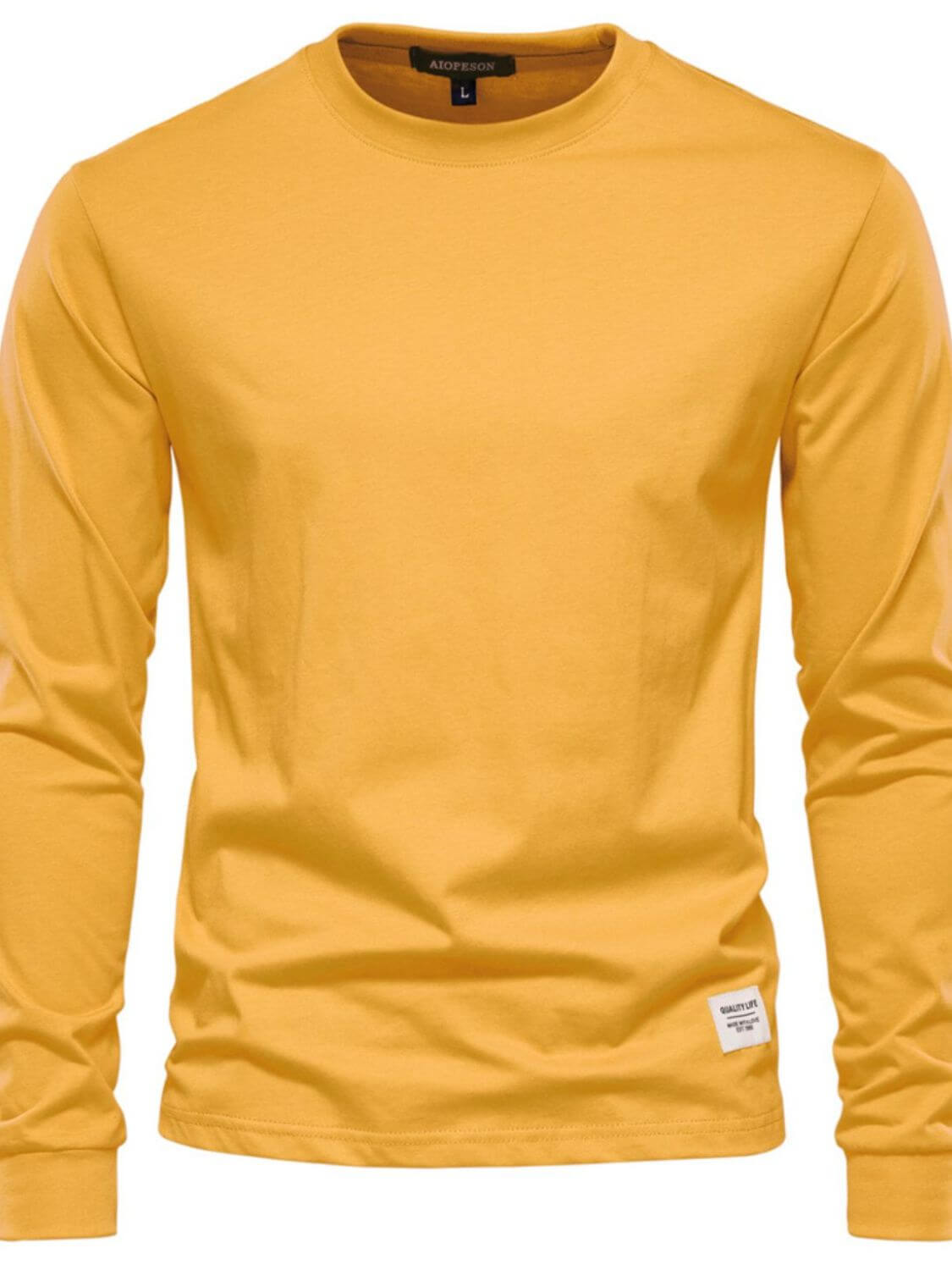 Men's Full Size Round Neck Long Sleeve T-Shirt Plus Size Men's Tshirts Luxurious Weddings
