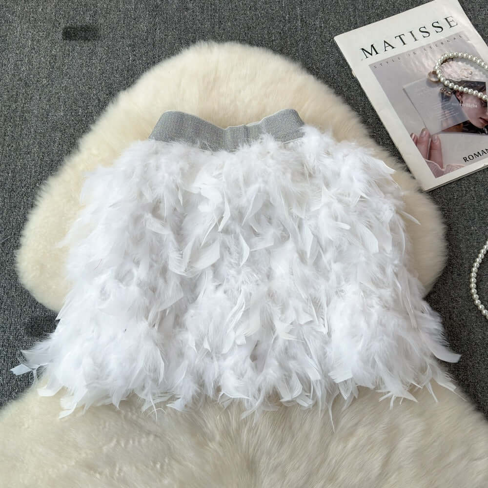 Chiffon skirt, women's spring/summer high waisted A-line Chiffon Skirt Luxurious Weddings