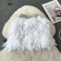 Chiffon skirt, women's spring/summer high waisted A-line Chiffon Skirt Luxurious Weddings