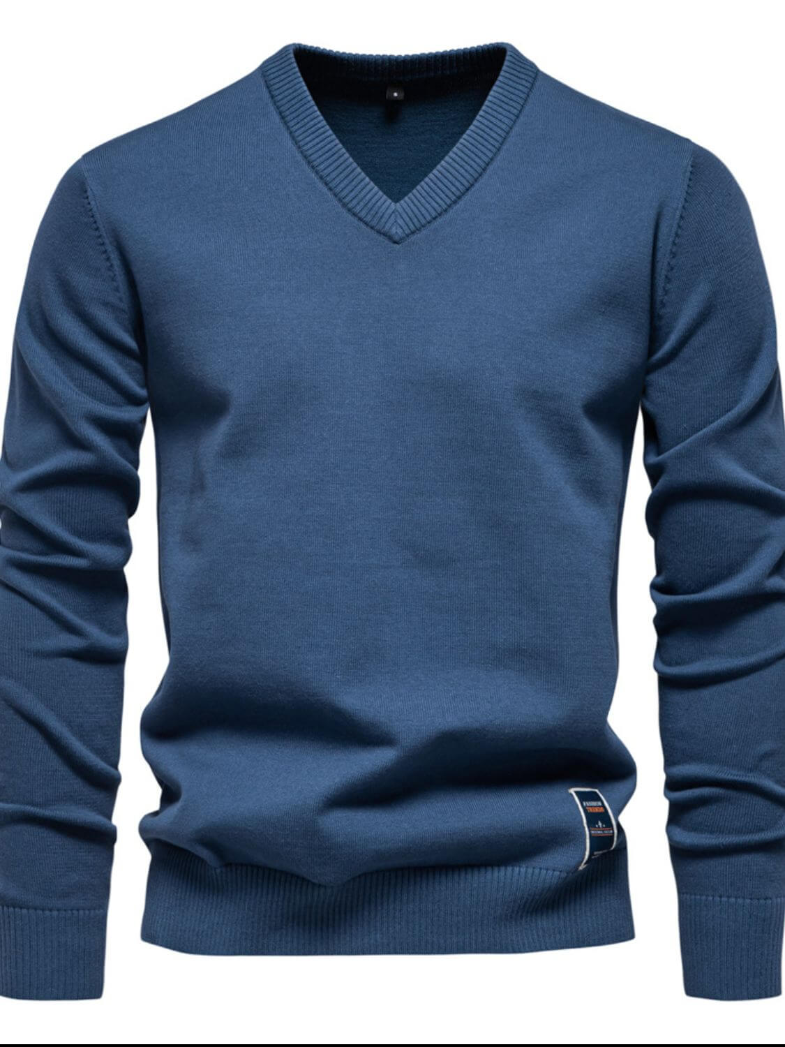 Men's Ribbed Hem V-Neck Long Sleeve Sweater Sweatshirts Luxurious Weddings