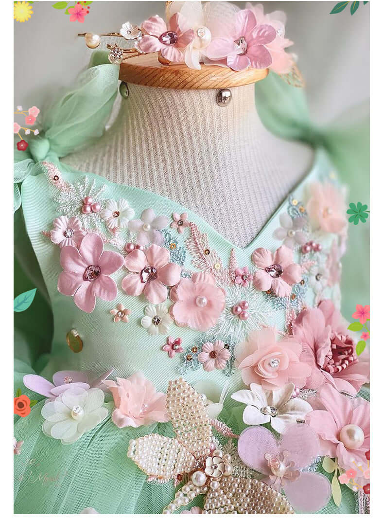 Children's Bow Mesh Bubble Skirt Dress girls dress Luxurious Weddings